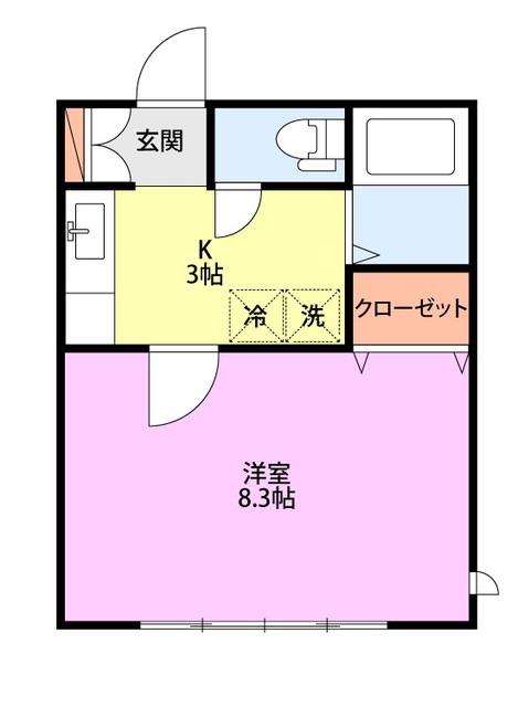 ララビー小針(1K/2階)の間取り写真