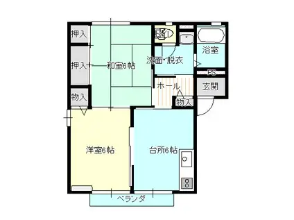 グレースプレジオ A(2DK/1階)の間取り写真