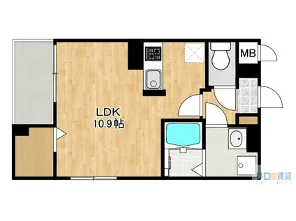 サンライズガーデン宝塚(1K/1階)の間取り写真