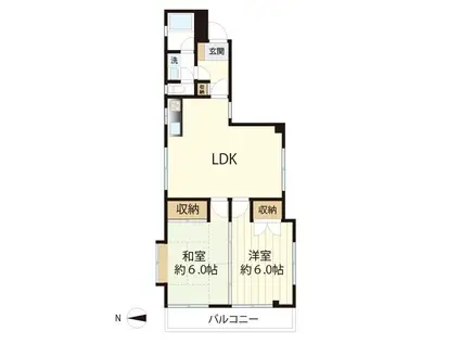 リパブリック II(2LDK/3階)の間取り写真