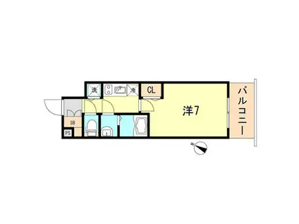 プレサンス三宮ポルト(1K/8階)の間取り写真