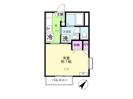 カーサ・フェリーチェ(1K/2階)の間取り写真