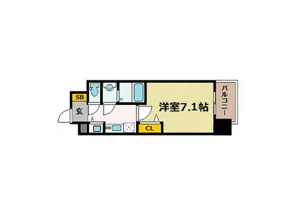 プレサンス野田阪神駅前ザ・ファースト(1K/4階)の間取り写真