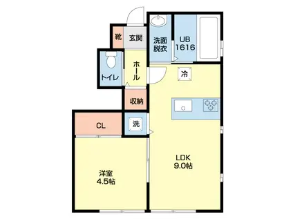 サンホワイトIII(1LDK/1階)の間取り写真