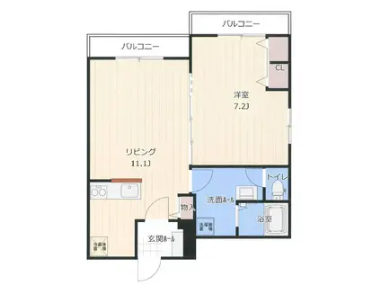 コーポ吉野(1LDK/2階)の間取り写真