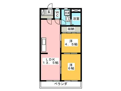 チェルシー(2LDK/2階)の間取り写真