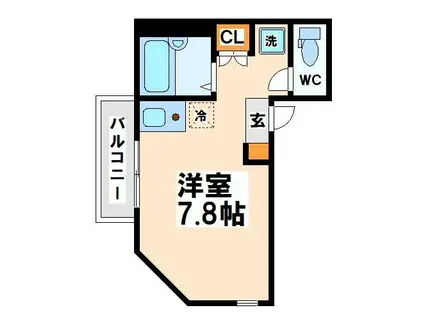 エルミタージュ葵(ワンルーム/2階)の間取り写真