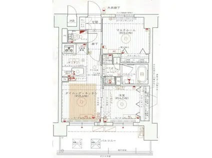 エステムプラザ京都河原町通IIレジデンシャル(2DK/5階)の間取り写真