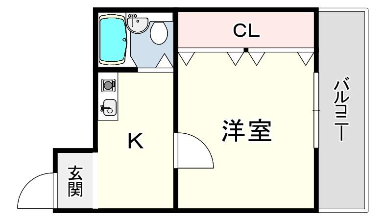 Aスクエア(1K/4階)の間取り写真