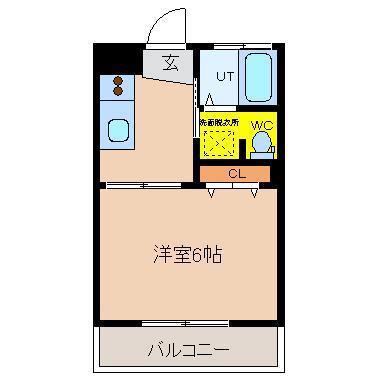 今村コーポ(1K/4階)の間取り写真
