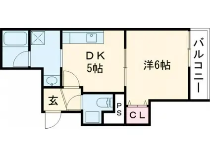 ボヌールシャンスM(1DK/5階)の間取り写真