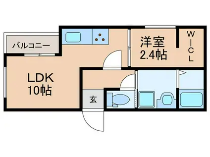 TRIOVE JR久留米駅前(1LDK/1階)の間取り写真