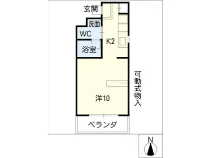 フルハウス(1K/1階)の間取り写真