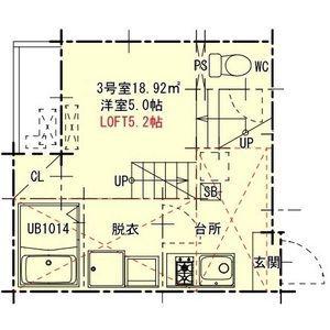 ハーモニーテラス山田II(1K/1階)の間取り写真