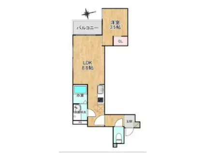 CRECIA香椎駅前I(1LDK/1階)の間取り写真