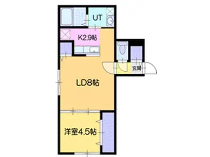 プラッガー(1LDK/1階)の間取り写真