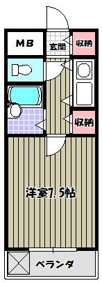ビラアモーレ(1K/3階)の間取り写真