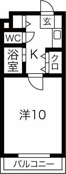 サテラ佐賀駅前(1K/2階)の間取り写真