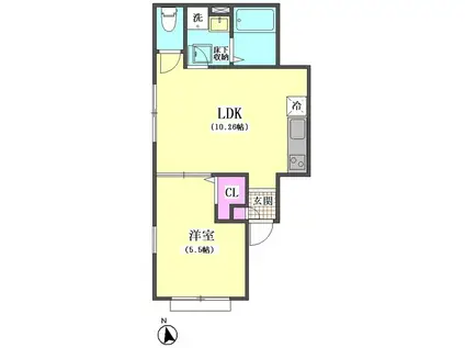 ARISE品川(1LDK/1階)の間取り写真