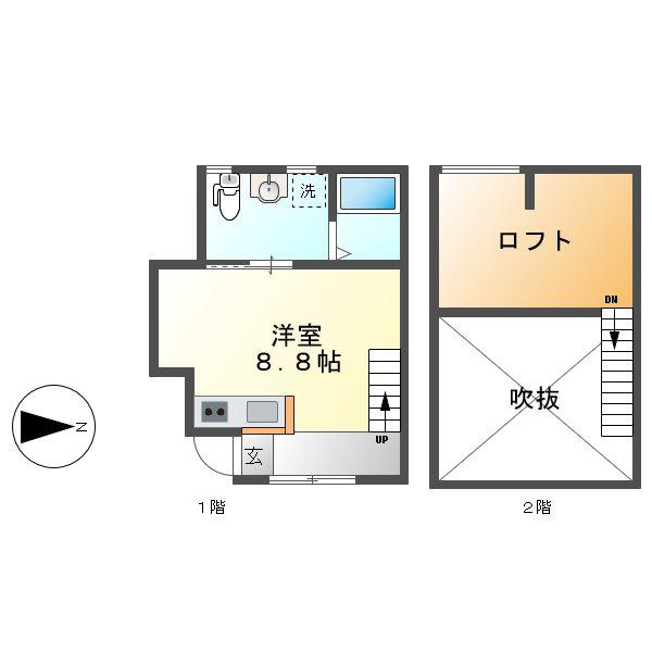 ESPRESSO岩塚(1K/1階)の間取り写真