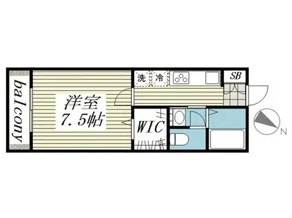 アリュール(1K/1階)の間取り写真