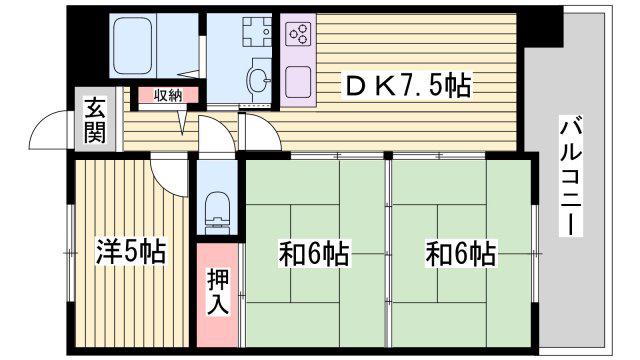 ロイヤルコーポ野田(3DK/3階)の間取り写真
