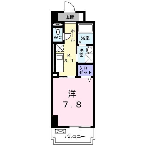 サンリットオカ(1K/5階)の間取り写真
