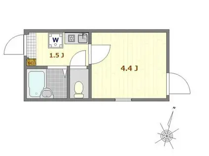 ノーザンロード志茂(1K/1階)の間取り写真