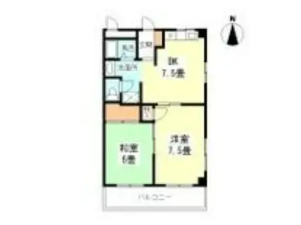 北本ハイツ(2DK/2階)の間取り写真