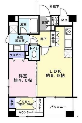 レジデンシャルステートタワー南千住(1SLDK/2階)の間取り写真
