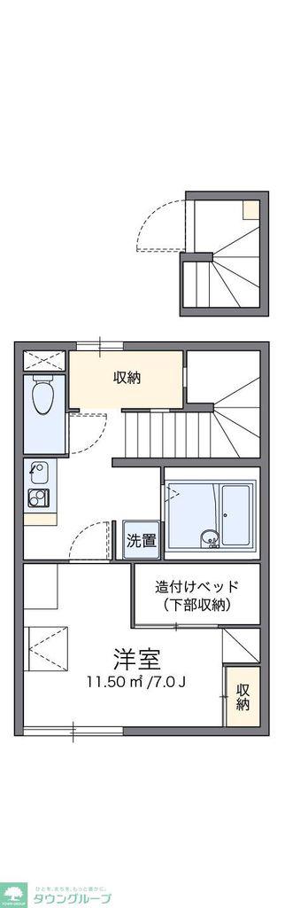 レオパレスエクレール(1K/2階)の間取り写真