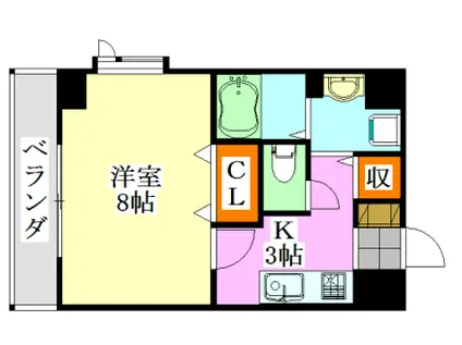 エヴァーグリーン東船橋(1K/2階)の間取り写真