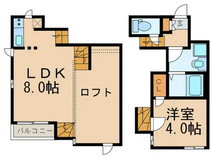 CB香椎トロン(1LDK/1階)の間取り写真