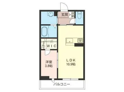 COURT FORENA 壱番館(1LDK/2階)の間取り写真