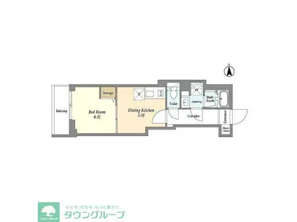 ドゥーエ尾久(1DK/6階)の間取り写真