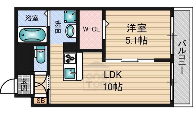 第21関根マンション(1LDK/12階)の間取り写真