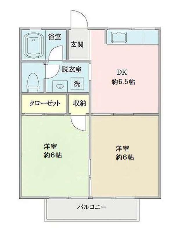 レジデンスおゆみ野(2DK/1階)の間取り写真
