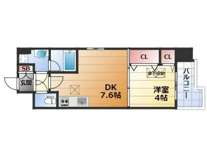 スプランディッド三国I(1DK/2階)の間取り写真