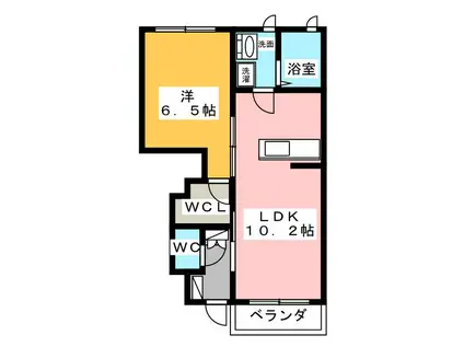 セレッソC(1LDK/1階)の間取り写真