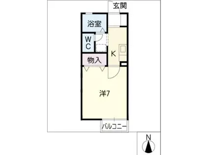 ソフィア長久手(1K/2階)の間取り写真