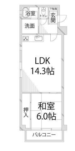 キャッスルコート辻井(1LDK/1階)の間取り写真