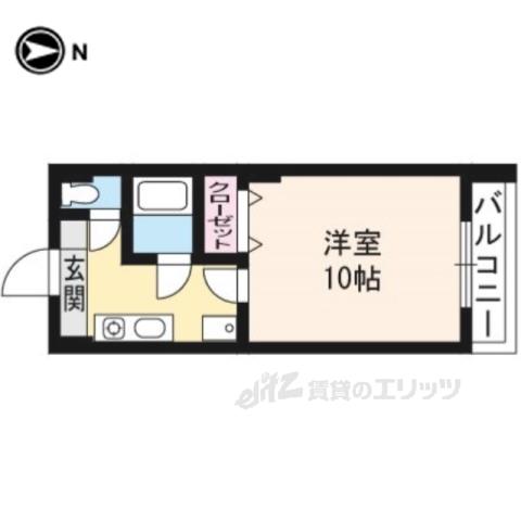 カイザ・ザール西村(1K/4階)の間取り写真