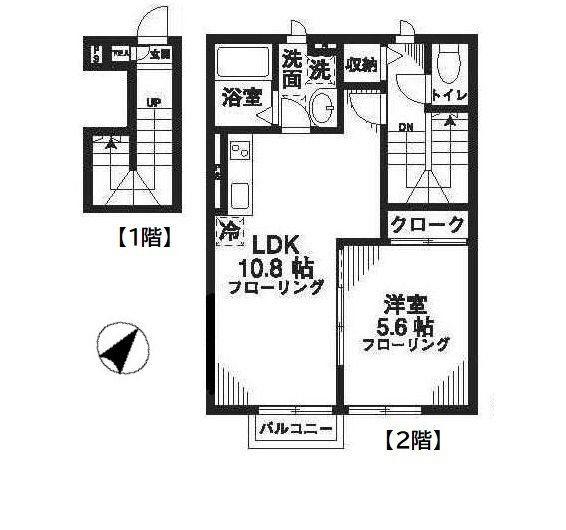 フォレスト北習志野STA(1LDK/2階)の間取り写真