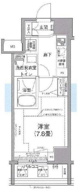 アイル秋葉原ノースドゥーエ(1K/4階)の間取り写真