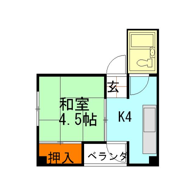 ヴィラサンライズ野町(1K/5階)の間取り写真