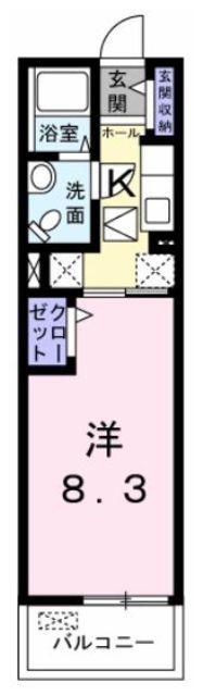 アンドイー(1K/2階)の間取り写真