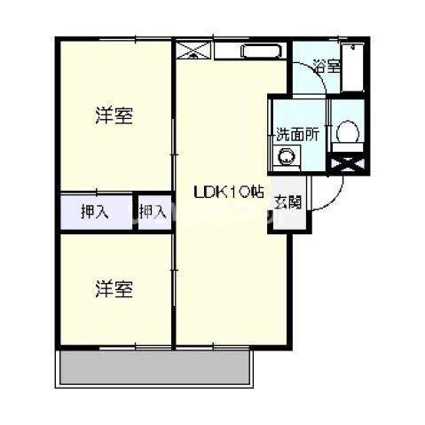さくらハイツ大田原(2LDK/2階)の間取り写真