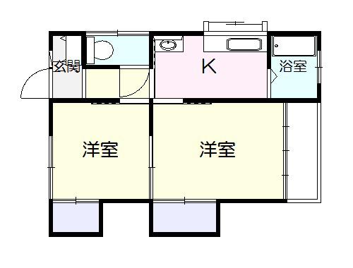 小林ハイツ(2K/2階)の間取り写真