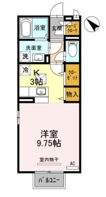 エーデルハイム(ワンルーム/1階)の間取り写真