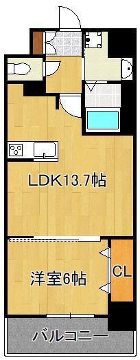 シズカビルディング白銀(1LDK/2階)の間取り写真